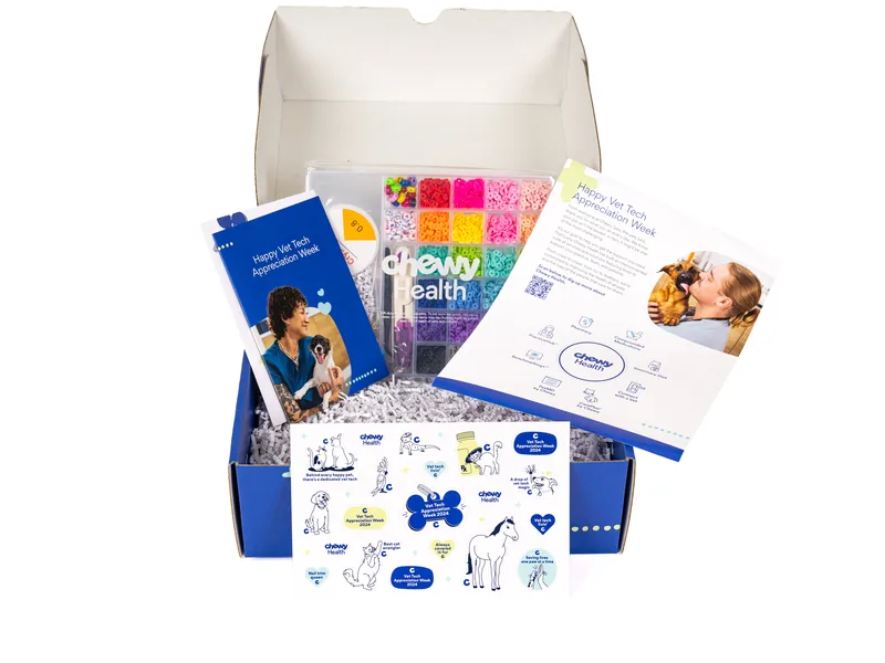 Appreciation kit — box with activity set, stickers, and inserts